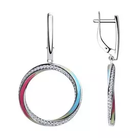 Серьги с английским замком из серебра 94023491