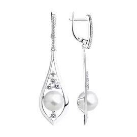 Серьги с английским замком из серебра 94023505