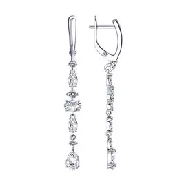 Серьги с английским замком из серебра 94023549