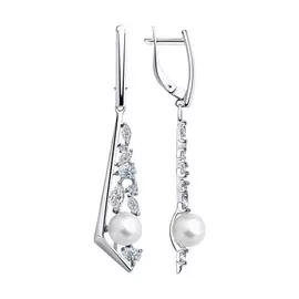 Серьги с английским замком из серебра 94023551