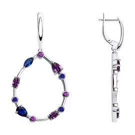 Серьги с английским замком из серебра 94023565