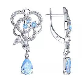 Серьги с английским замком из серебра 94023572