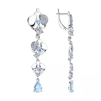 Серьги с английским замком из серебра 94023579