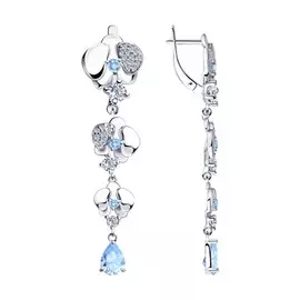 Серьги с английским замком из серебра 94023579