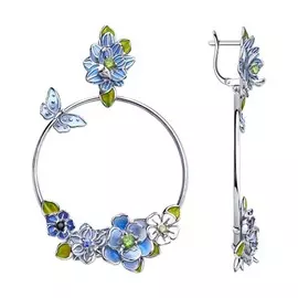 Серьги с английским замком из серебра 94023583