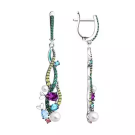 Серьги с английским замком из серебра 94023590