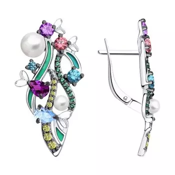 Серьги с английским замком из серебра 94023591