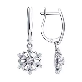 Серьги с английским замком из серебра 94023604