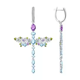 Серьги с английским замком из серебра 94023647