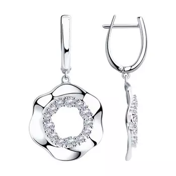 Серьги с английским замком из серебра 94023684