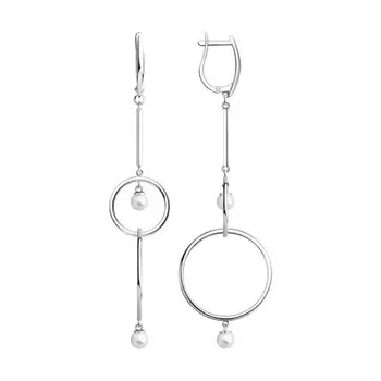 Серьги с английским замком из серебра 94023701