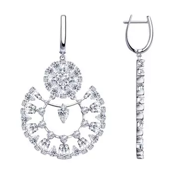 Серьги с английским замком из серебра 94023712