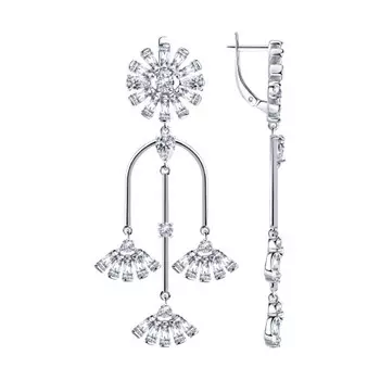 Серьги с английским замком из серебра 94023714