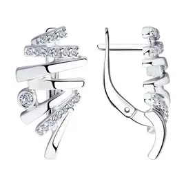 Серьги с английским замком из серебра 94023728