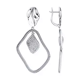 Серьги с английским замком из серебра 94023802