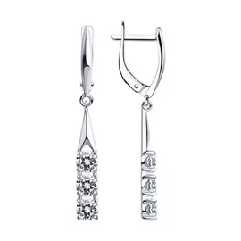 Серьги с английским замком из серебра 94023807