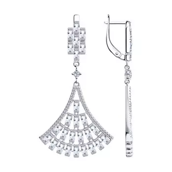 Серьги с английским замком из серебра 94023819