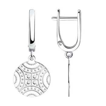 Серьги с английским замком из серебра 94023865