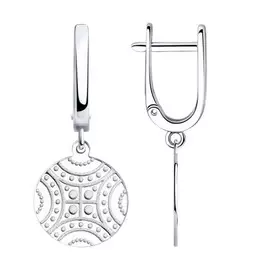 Серьги с английским замком из серебра 94023865