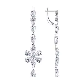 Серьги с английским замком из серебра 94023882