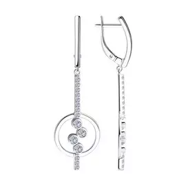 Серьги с английским замком из серебра 94023884