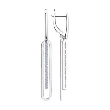 Серьги с английским замком из серебра 94023893