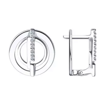 Серьги с английским замком из серебра 94023896