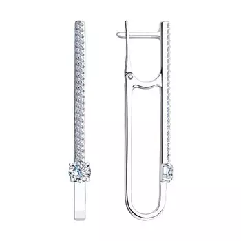 Серьги с английским замком из серебра 94023901