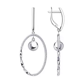 Серьги с английским замком из серебра 94023920