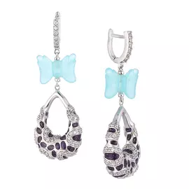 Серьги с английским замком из серебра A4959_CI_ENAM_002_WG