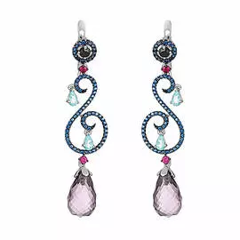 Серьги с английским замком из серебра AS-E01121-X-W-Pur-X-BLR