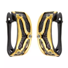 Серьги с английским замком из серебра AY-E00104-X-BY-X-X-W