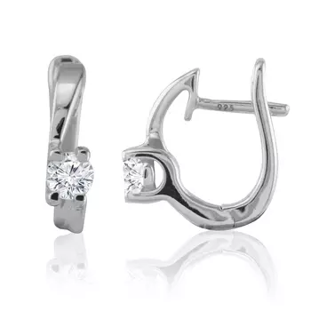 Серьги с английским замком из серебра Cl-E04484-X-W-W-X-X