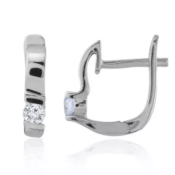 Серьги с английским замком из серебра Cl-E04490-X-W-W-X-X