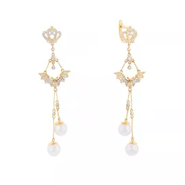 Серьги с английским замком из серебра CYZE870_SR_WM_001_YG