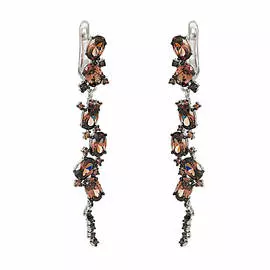 Серьги с английским замком из серебра CZ-E00320-X-WB-DB-X-DB