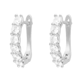 Серьги с английским замком из серебра CZ-E00638-X-W-X-X-W