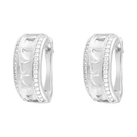 Серьги с английским замком из серебра CZ-E00641-X-W-X-X-W