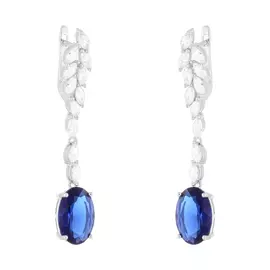 Серьги с английским замком из серебра CZ-E00656-X-W-SAP-X-W