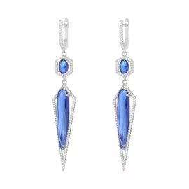 Серьги с английским замком из серебра CZ-E00853-X-W-SAP-X-W