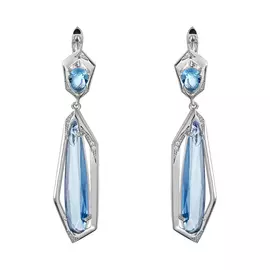 Серьги с английским замком из серебра CZ-E00976-X-W-LBG-X-W