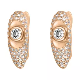 Серьги с английским замком из серебра CZ-E01004-X-G-W-X-W