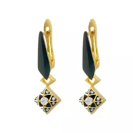 Серьги с английским замком из серебра CZ-E01491-X-L-X-X-W