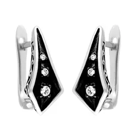 Серьги с английским замком из серебра CZ-E01619-X-WB-X-X-W