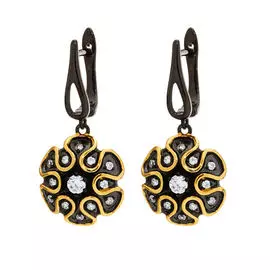 Серьги с английским замком из серебра CZ-E01620-X-BL-W-X-W