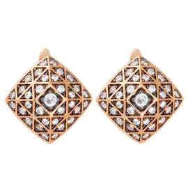 Серьги с английским замком из серебра CZ-E01622-X-BG-W-X-W