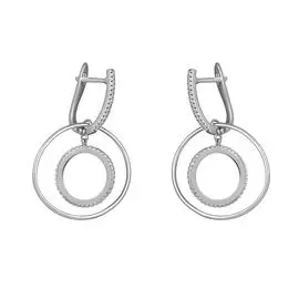 Серьги с английским замком из серебра CZ-E01689-X-W-X-X-W