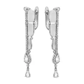 Серьги с английским замком из серебра CZ-E02125-X-W-W-X-W