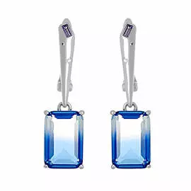 Серьги с английским замком из серебра CZ-E1124-2-X-W-BX18-X-Lav