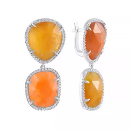 Серьги с английским замком из серебра ER-48690_SR_001_WG